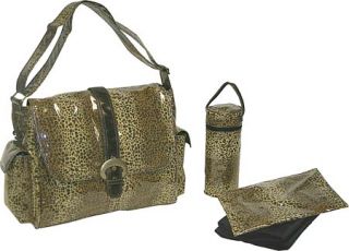 Womens Kalencom Laminated Buckle Bag   Leopard Chocolate Diaper Bags