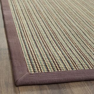 Hand woven Stripes Multicolor/ Purple Fine Sisal Rug (8 X 10)