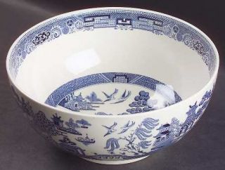 Wedgwood Willow Blue (Newer) 9 Salad Serving Bowl, Fine China Dinnerware   Blue