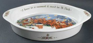 Portmeirion Christmas Story Oval Dressing Pan, Fine China Dinnerware   Scenes Of