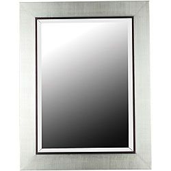 Kenroy Defraine 38 inch Wall Mirror (Silver with black trim Materials Painted wood, glassDimensions 38 inches high x 30 inches wide x 1.5 inches deep )