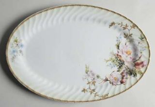 Lynns China Charmed Rose 14 Oval Serving Platter, Fine China Dinnerware   Para