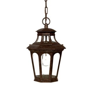 Newcastle Collection Hanging Lantern 1 light Outdoor Marbleized Mahogany Light Fixture