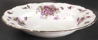Hammersley Victorian Violets Large Rim Soup Bowl, Fine China Dinnerware   Bunche