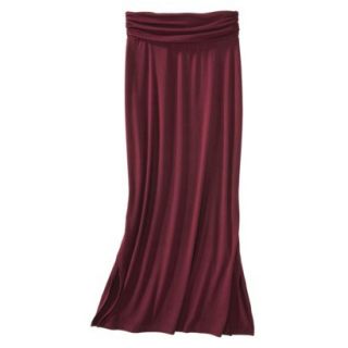 Merona Womens Knit Maxi Skirt w/Ruched Waist   Berry Cobbler   L