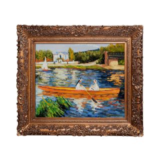 Boating on the Seine Framed Canvas Wall Art