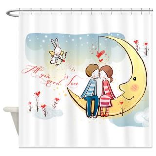  All you need is love Shower Curtain  Use code FREECART at Checkout