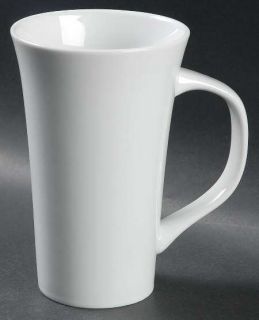 Fitz & Floyd Gourmet White Latte Mug, Fine China Dinnerware   Solid White, Undec