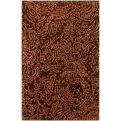 Julie Cohn Hand knotted Contemporary Brown/tan Shinan Semi worsted New Zealand Wool Abstract Rug (4