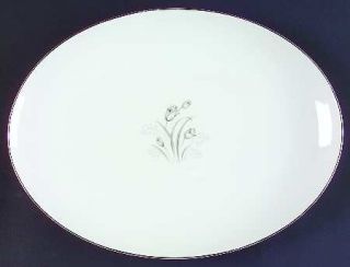 Creative Royal Elegance 12 Oval Serving Platter, Fine China Dinnerware   Gray F