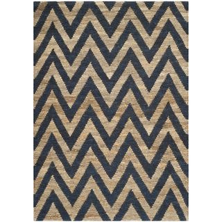 Safavieh Hand knotted Organic Blue/ Natural Wool Rug (4 X 6)