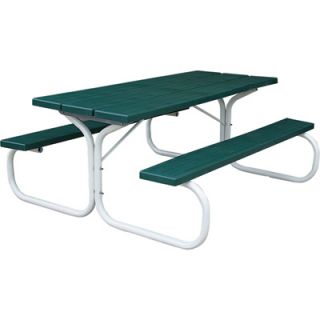 Leisure Time Injection Molded Picnic Table   72in., Hunter Green, Model# 25065