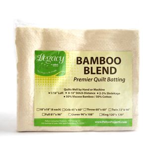 Legacy Queen size Bamboo/ Cotton Blend Batting With Scrim (QueenBreathable Natural antibacterial propertiesModel B 96Includes One (1) packageMaterials 50 percent bamboo/50 percent natural cottonDimensions 96 inches long x 108 inches wide )