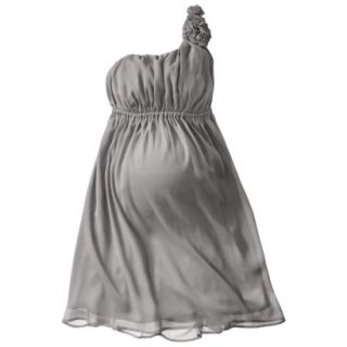 Merona Maternity One Shoulder Rosette Dress   Cement Gray L