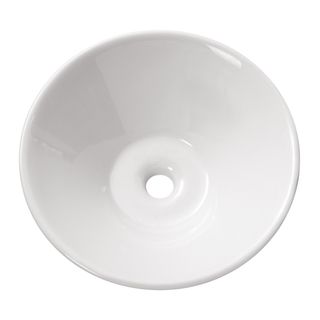 Round White Vitreous China Vessel Sink