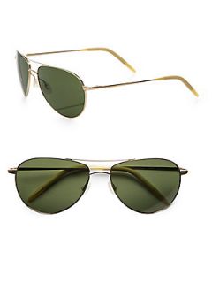 Oliver Peoples Benedict Polarized Aviator Sunglasses/Gold   Gold