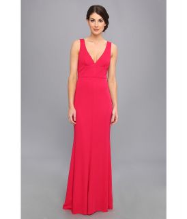 ABS Allen Schwartz Sleeveless Deep V Neck Gown Womens Dress (Red)