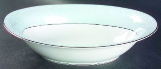 Noritake Bluetta 10 Oval Vegetable Bowl, Fine China Dinnerware   White Floral O
