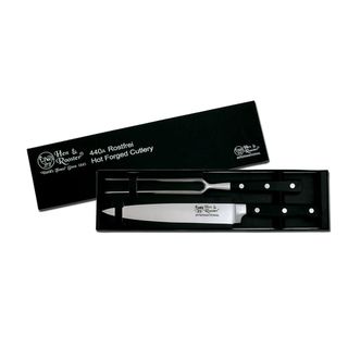 Hen and Rooster Stainless Steel Knife And Fork Tines Carving Set