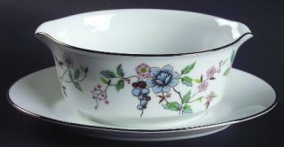 Noritake Biltmore Gravy Boat with Attached Underplate, Fine China Dinnerware   P