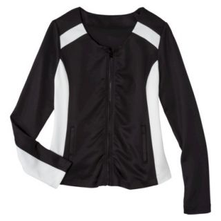 Mossimo Womens Zip Front Scuba Jacket   Black/White S