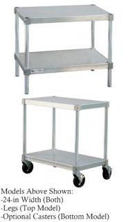 New Age Stationary Equipment Stand w/ 400 lb Capacity & 2 Shelves, 24x42x20 in, Aluminum