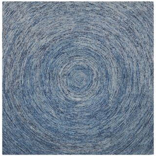 Safavieh Handmade Ikat Dark Blue/ Multi Wool Rug (6 X 6 Square)