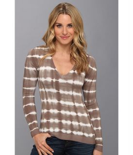 525 america V Neck Tye Dye Womens Sweater (Gray)