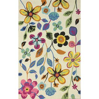 Nuloom Handmade Floral Multi Wool Rug (76 X 96) (IvoryPattern FloralTip We recommend the use of a non skid pad to keep the rug in place on smooth surfaces.All rug sizes are approximate. Due to the difference of monitor colors, some rug colors may vary s