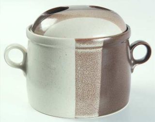 Mikasa Studio Kiln Bean Pot & Lid, Fine China Dinnerware   PotterS Art, Brown,
