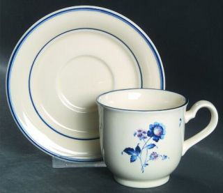 Noritake Blue Chintz Footed Cup & Saucer Set, Fine China Dinnerware   Keltcraft,