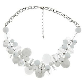 Womens Statement Necklace   Silver/White