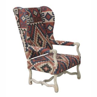 Nuloom Southwestern Aztec Navajo Dhurrie Kilim High Back Arm Chair