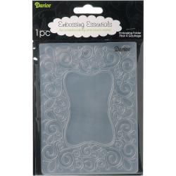 Darice Scroll Frame Embossing Folder (Clear Materials PlasticPackage includes one (1) embossing folder  Add texture and style to your paper and cardstock projects Folders fit most embossing machines (sold separately) Dimensions 5.75 inches x 4.25 inches