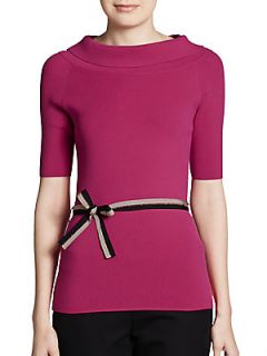 Belted Knit Top   Pink