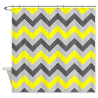  Yellow and Gray Chevron Shower Curtain  Use code FREECART at Checkout