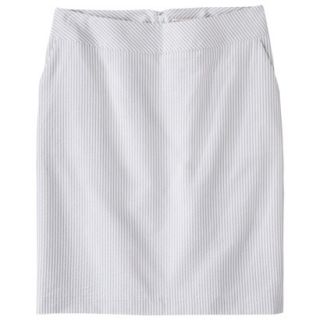 Merona Womens Seersucker Pencil Skirt   Grey/White   2
