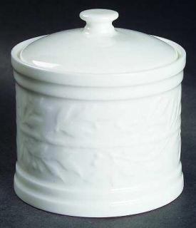 Mikasa Laurel Sprig Sugar Bowl & Lid, Fine China Dinnerware   Nk105, White,Embos