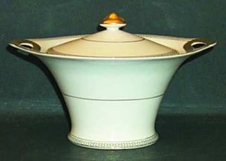 Haviland Greek Key Sugar Bowl & Lid, Fine China Dinnerware   No Floral,New York,