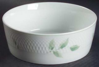 Nikko Sasa Mint Fruit/Cereal Bowl, Fine China Dinnerware   Mint Green Leaves,Emb