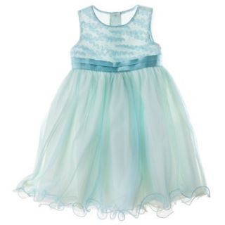Rosenau Infant Toddler Girls Sleeveless Empire Dress   Seafoam 18 M