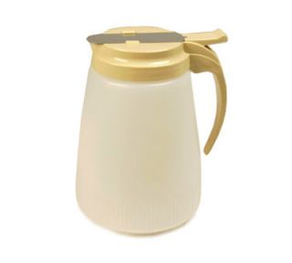 Vollrath 48 oz Syrup Server   White Poly Jar, Brown Plastic Top