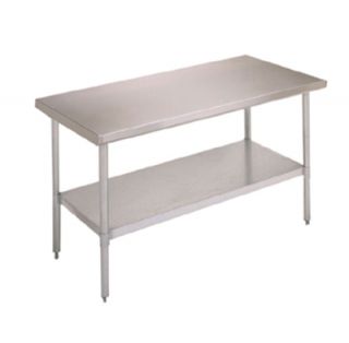 John Boos Work Table   Adjustable Galvanized Undershelf, 60x18, 18 ga Stainless