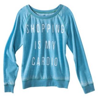 Juniors Shopping Is My Cardio Lightweight Sweatshirt   Blue XL(15 17)
