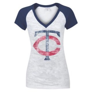 MLB Womens Minnesota Twins T Shirt   Grey/ Navy (XL)