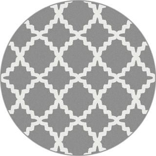 Metro 1039 Grey Contemporary Area Rug (710 Round) (GreySecondary Colors WhitePattern Marrakesh trellisTip We recommend the use of a non skid pad to keep the rug in place on smooth surfaces.All rug sizes are approximate. Due to the difference of monitor