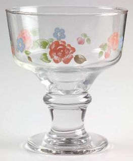 Pfaltzgraff Tea Rose Glassware Footed Dessert, Fine China Dinnerware   Stoneware
