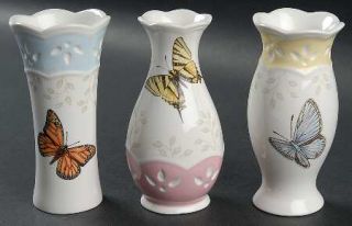 Lenox China Butterfly Meadow Set of 3 Motif 4 Vase, Fine China Dinnerware   Mul
