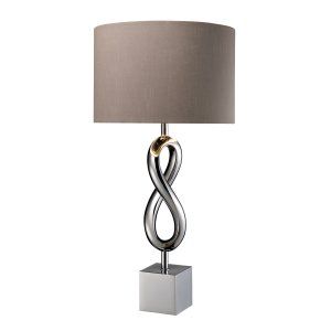 Dimond Lighting DMD D1816 Athens Table Lamp with Grey Faux Silk Shade & Silver F