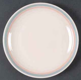 Pfaltzgraff Sunrise Salad Plate, Fine China Dinnerware   Sky Blue & Peach Bands,